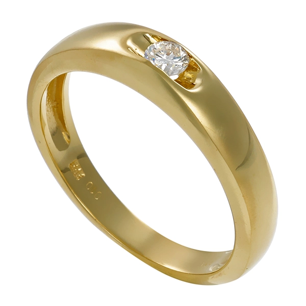 Brillantring, 14K, Gelbgold