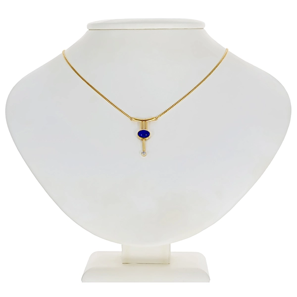 Collier, 9K, Gelbgold, Laps, Zirkonia