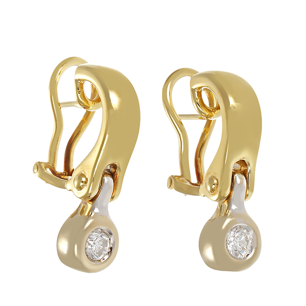 Ohrhänger, 14K, Gelb-/Weißgold, Brillanten 0,34 ct