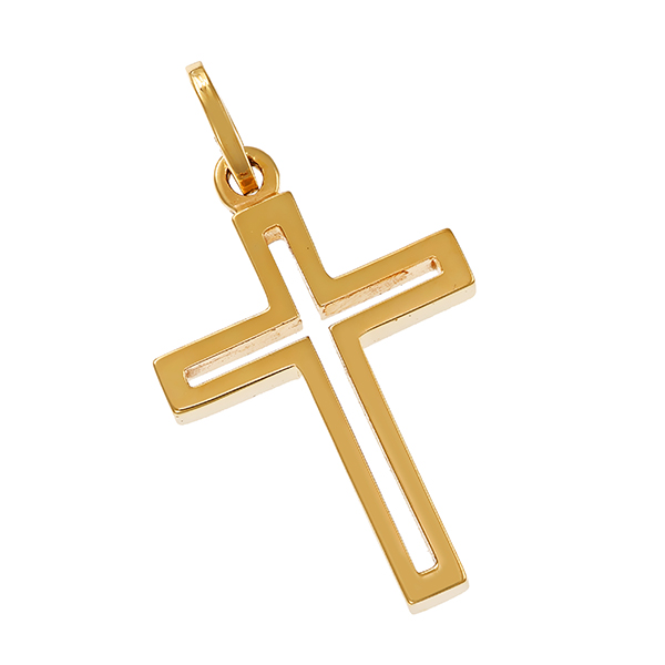 Anhänger, 14K, Gelbgold, Kreuz