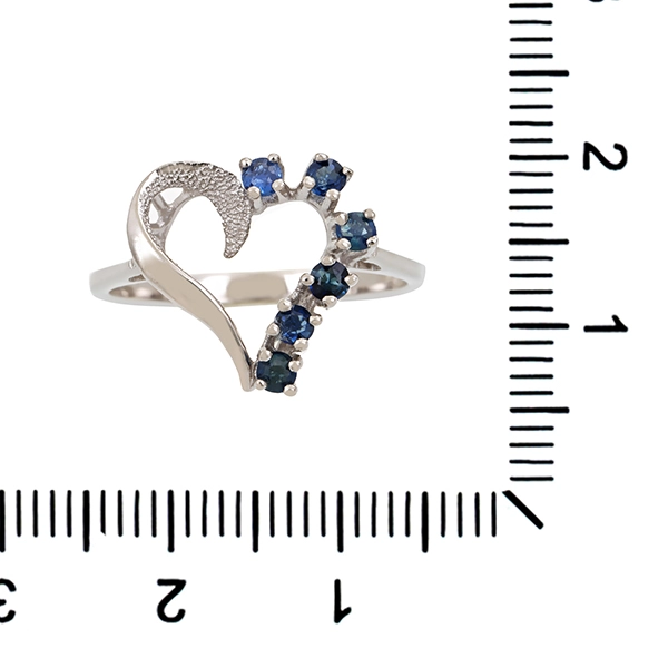 Ring, 14K, Weißgold, Saphire