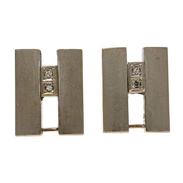 Ohrschmuck, 14K, Weißgold, Diamanten