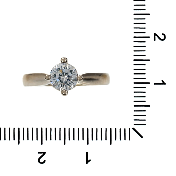 Ring, 14K, Weißgold, Zirkonia