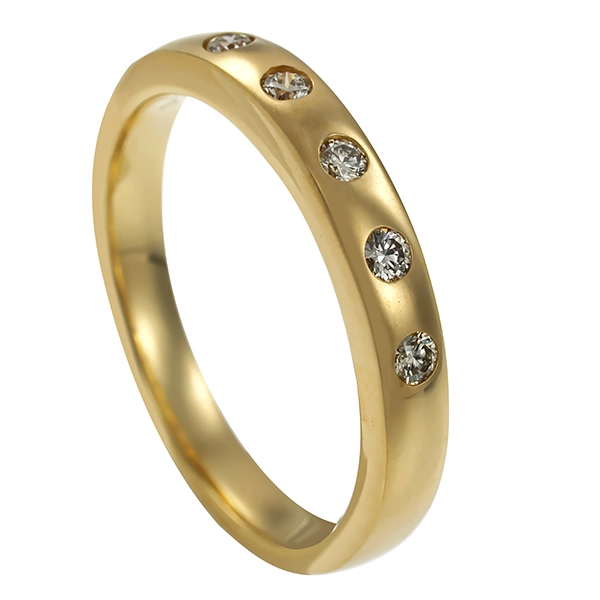 Diamantring, 14K, Gelbgold, Brillanten