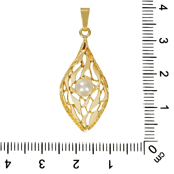Anhänger, 8K, Gelbgold, Perle