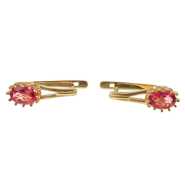 Ohrhänger, 14K, Gelbgold, Turmalin