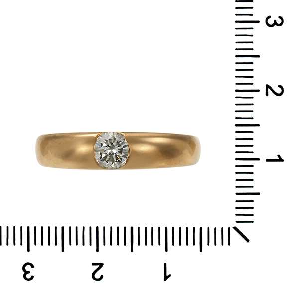 Diamantring, 14K, Gelbgold, Brillant 0,48 ct