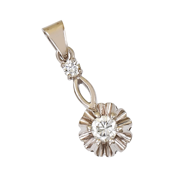 Anhänger, 14K, Weißgold, Brillanten 0,32 ct
