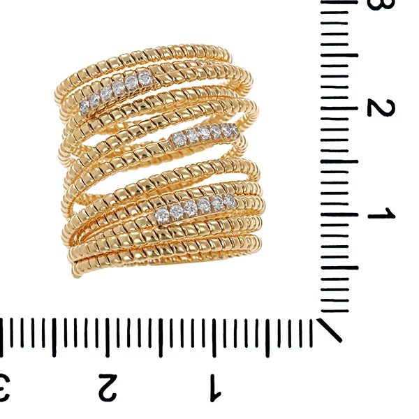 Ring, 14K, Gelbgold, 18 Brill zus ca 0,18 ct