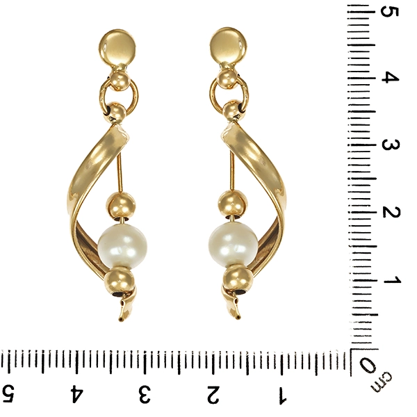 Steckhänger, 14K, Gelbgold, Zuchtperlen