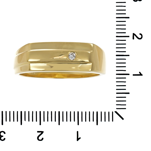 Herrenring, 14K, Gelbgold, Brillant