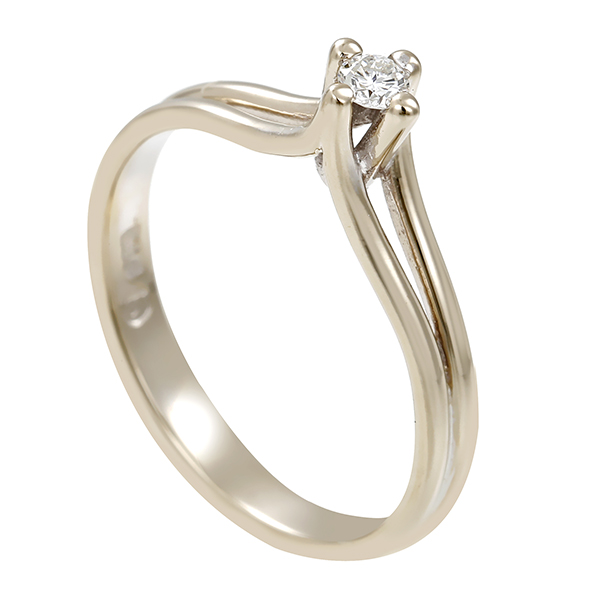 Diamantring, 14K, Weißgold, Brillant