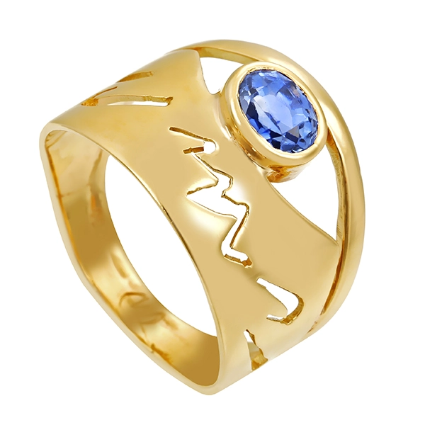 Ring, 18K, Gelbgold, Saphir