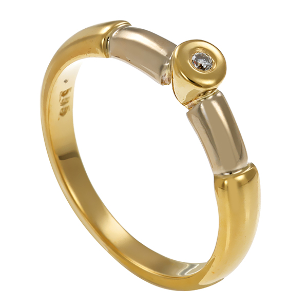 Diamantring, 14K, Gelb-/Weißgold, Brillant