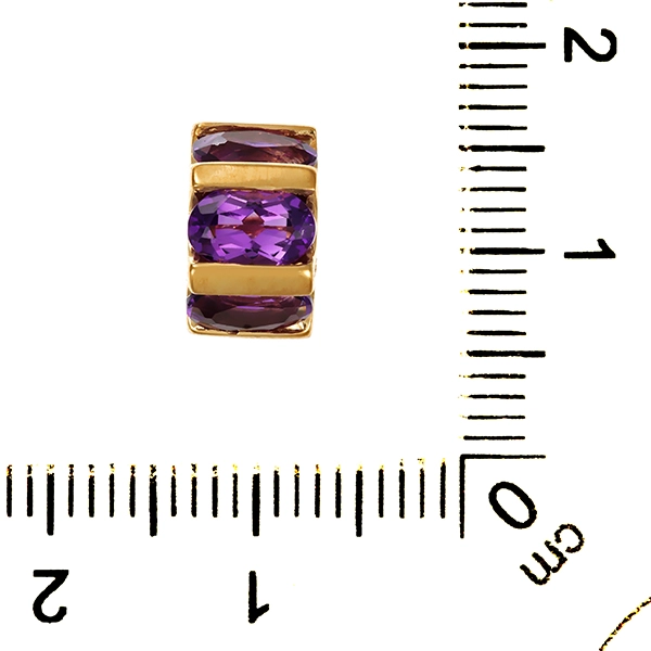 Anhänger, 9K, Gelbgold, Amethyste