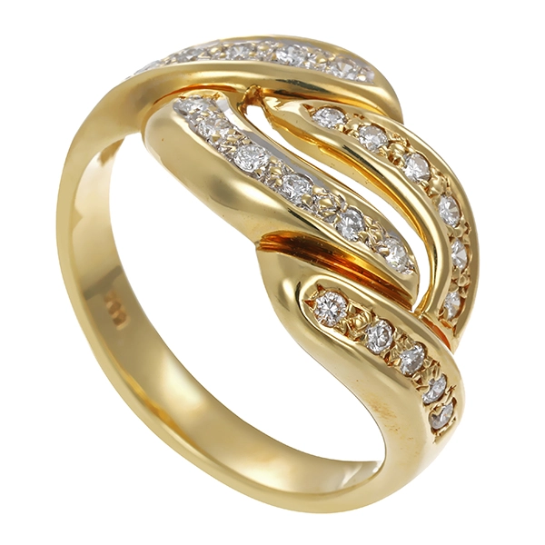 Ring, 14K, Gelbgold. Brillanten