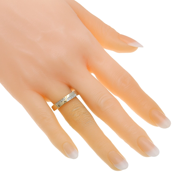 Damenring, 14K, Gelb-/Weißgold, Diamanten, U56