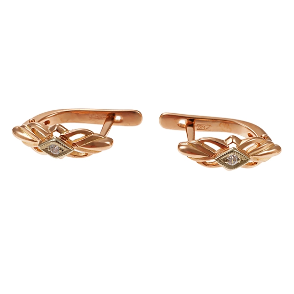 Ohrschmuck, 14K, Gelbgold, Zirkonia,