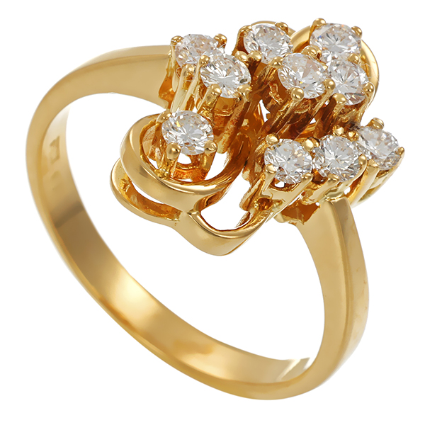 Ring, 18K, Gelbgold, Brillanten
