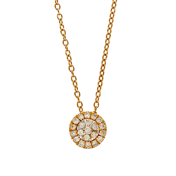 Collier, 9K, Gelbgold, Brillanten
