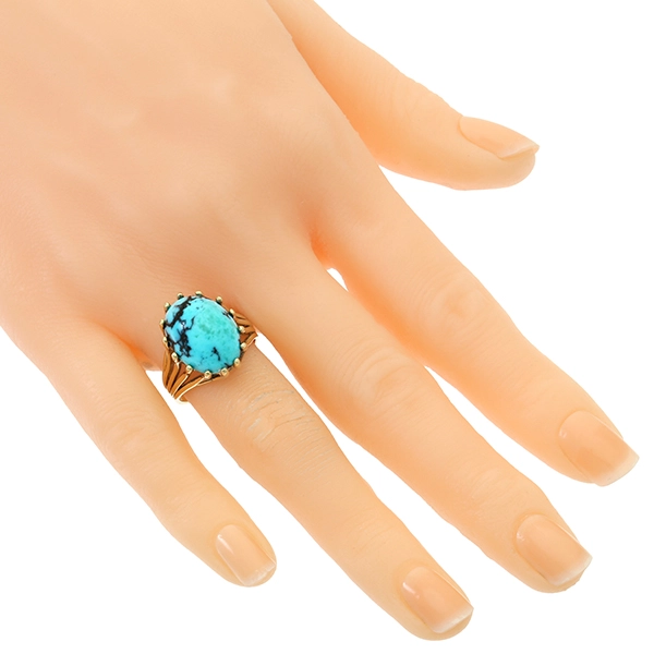 Ring, 14K, Gelbgold, Tuerkis