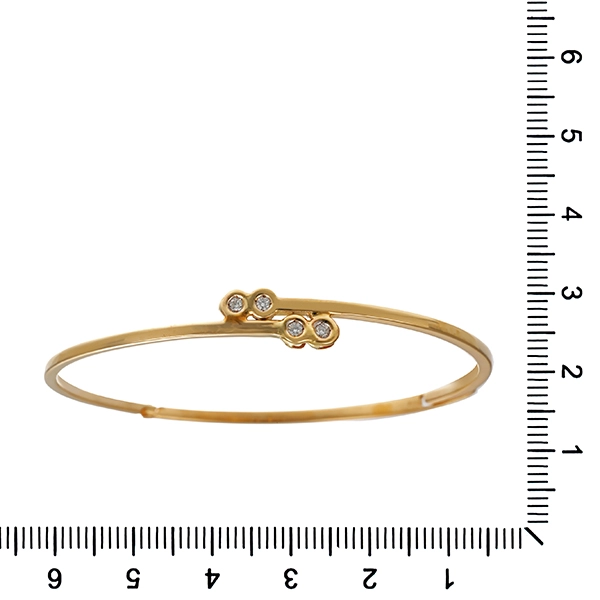 Armreif, 14K, Gelbgold, Brillanten