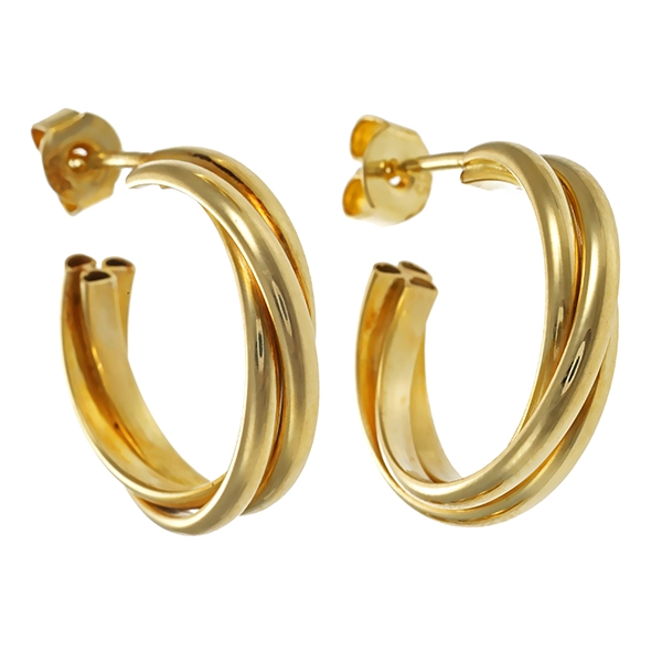 Steckcreolen, 14K, Gelbgold