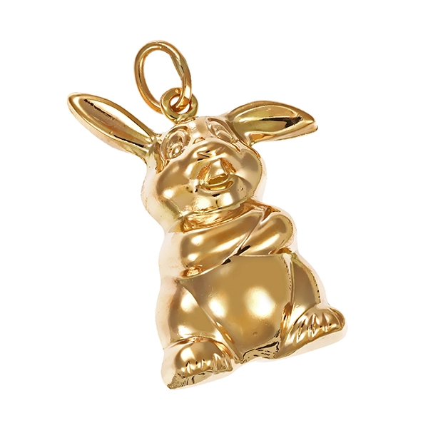 Anhänger, 8K, Gelbgold, Hase