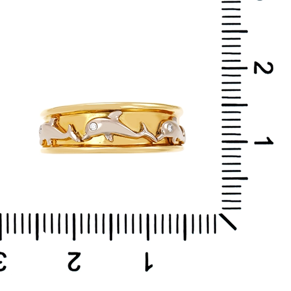 Ring, 18K, Gelb-/Weißgold, Brillanten