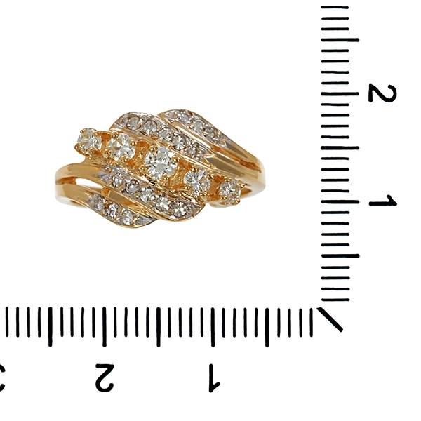 Ring, 14K, Gelbgold, Brillanten, Diamanten
