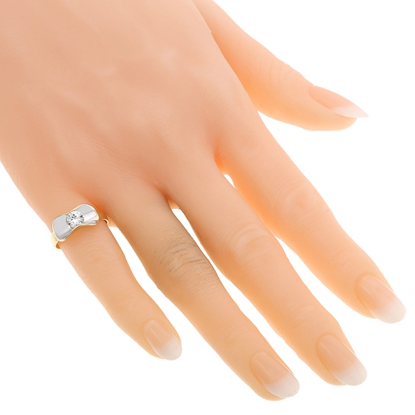 Ring, 14K, Gelb-/Weißgold, Zirkonia