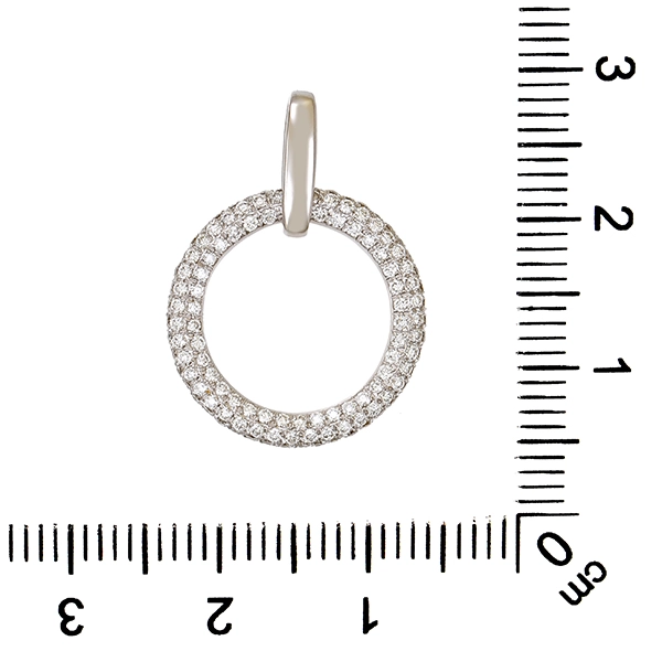 Anhänger, 14K, Weißgold, Brillanten