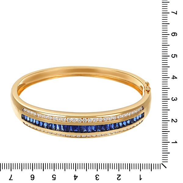 Armreif, 14K, Gelbgold, Brillant, Saphir