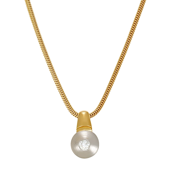 Collier, 18K, Gelb-/Weißgold, Brillant