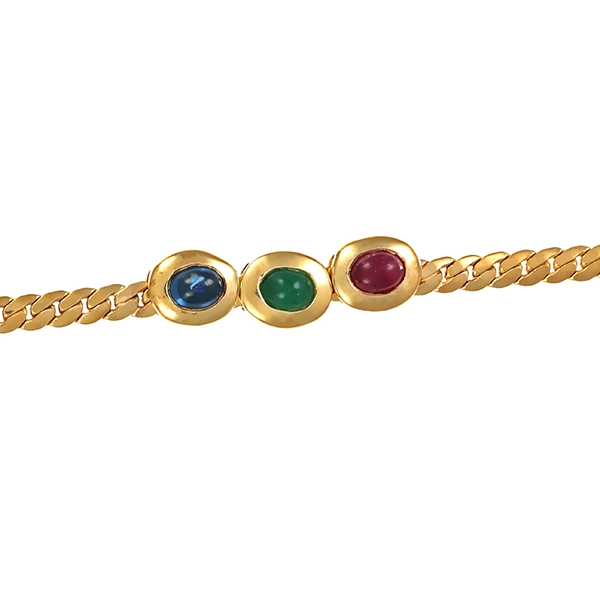 Armband, 8K, Gelbgold, Saphir, Rubin, Smaragd