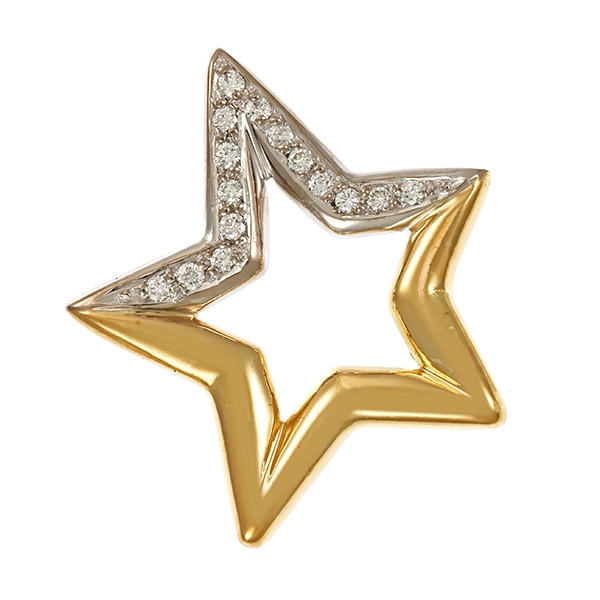 Anhänger, Gelb-/Weißgold, Brillanten, Stern