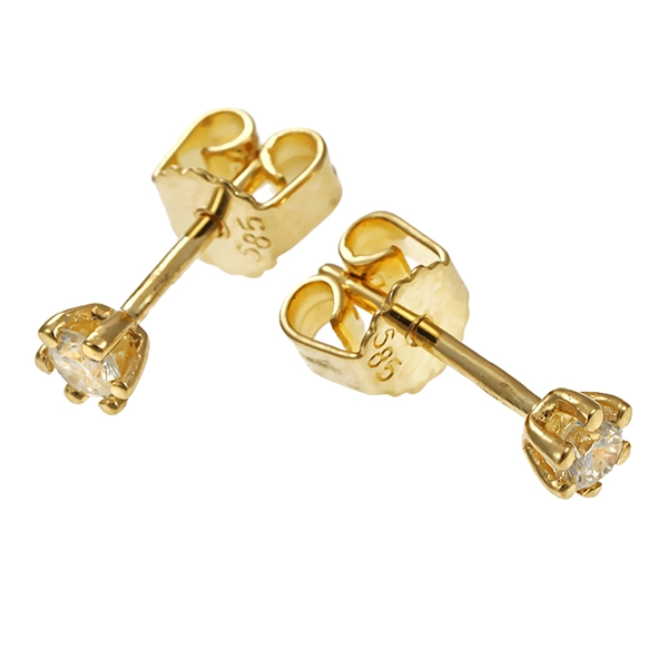 Ohrstecker, 14K, Gelbgold, Brillanten
