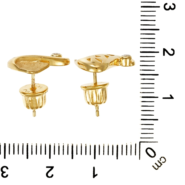 Ohrstecker, 14K, Gelbgold, Brillanten