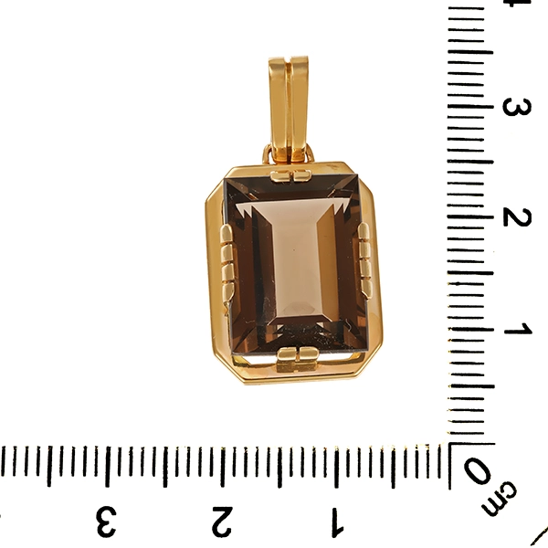 Anhänger, 14K, Gelbgold, Rauchquarz