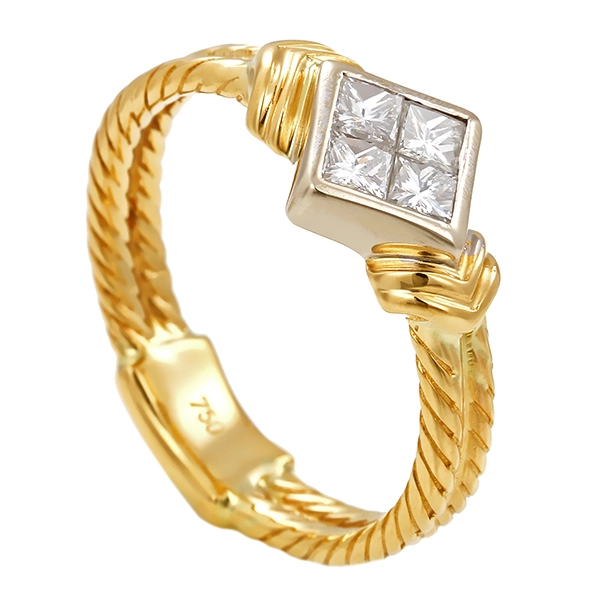 Diamantring, 18K, Gelb-/Weißgold, Diamant 0,40 ct