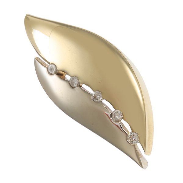 Anhänger, 14K, Gelb-/Weißgold, Brillanten