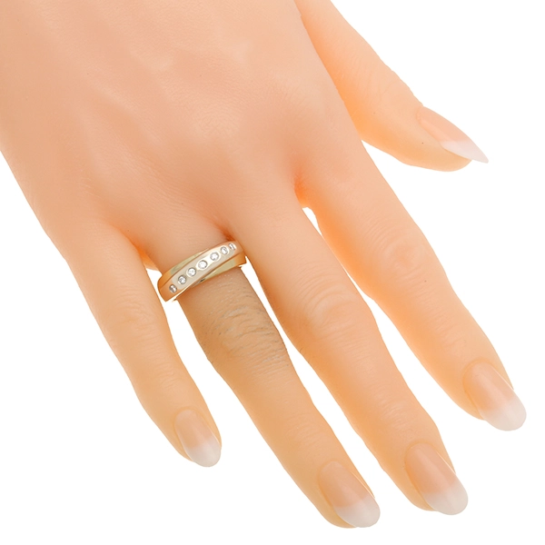 Diamantring, 18K, Gelb-/Weißgold, Brillanten
