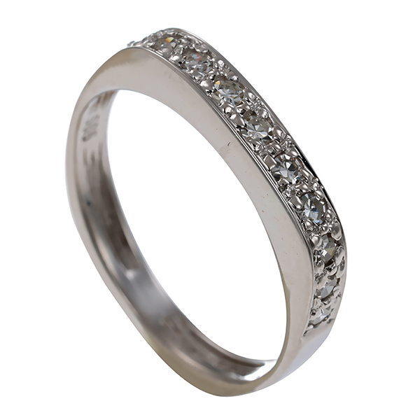 Ring, 14K, Weißgold, Diamanten