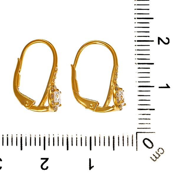 Ohrhänger, 8K, Gelbgold, Zirkonia