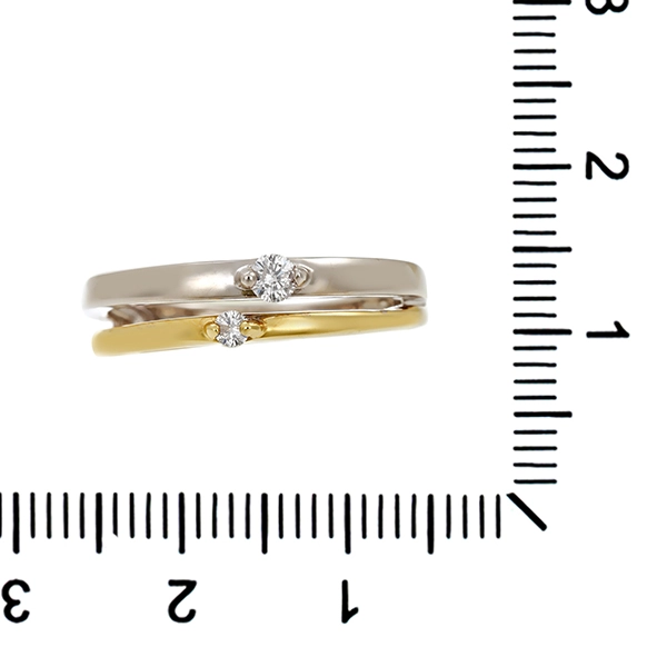 Diamantring, 14K, Gelb-/Weißgold, Brillanten 0,13 ct