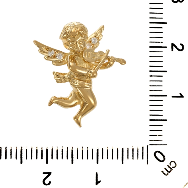Anhänger, 18K, Gelbgold, Zirkonia