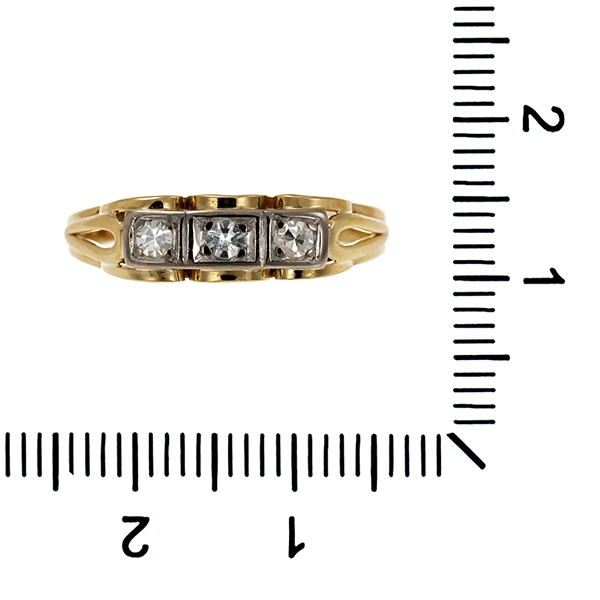 Diamantring, 14K, Gelb-/Weißgold