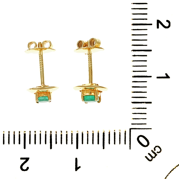Ohrstecker, 14K, Gelbgold, Smaragd