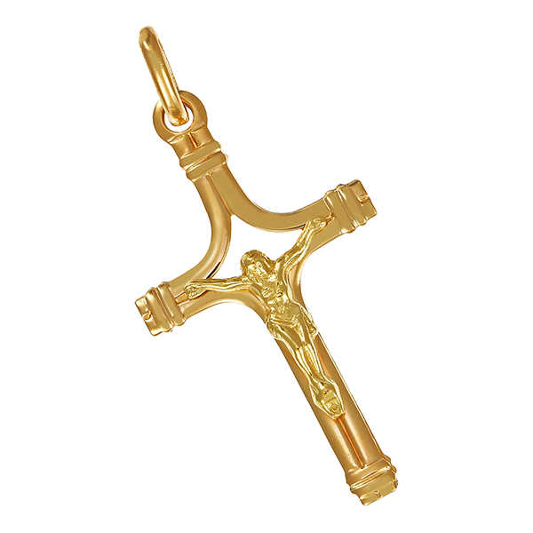 Anhänger, 18K, Gelbgold, Kruzifix