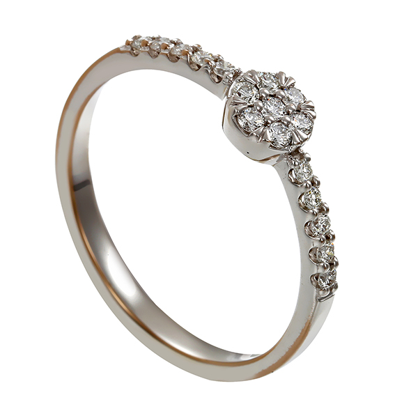 Ring, 18K, Weißgold, Brillanten